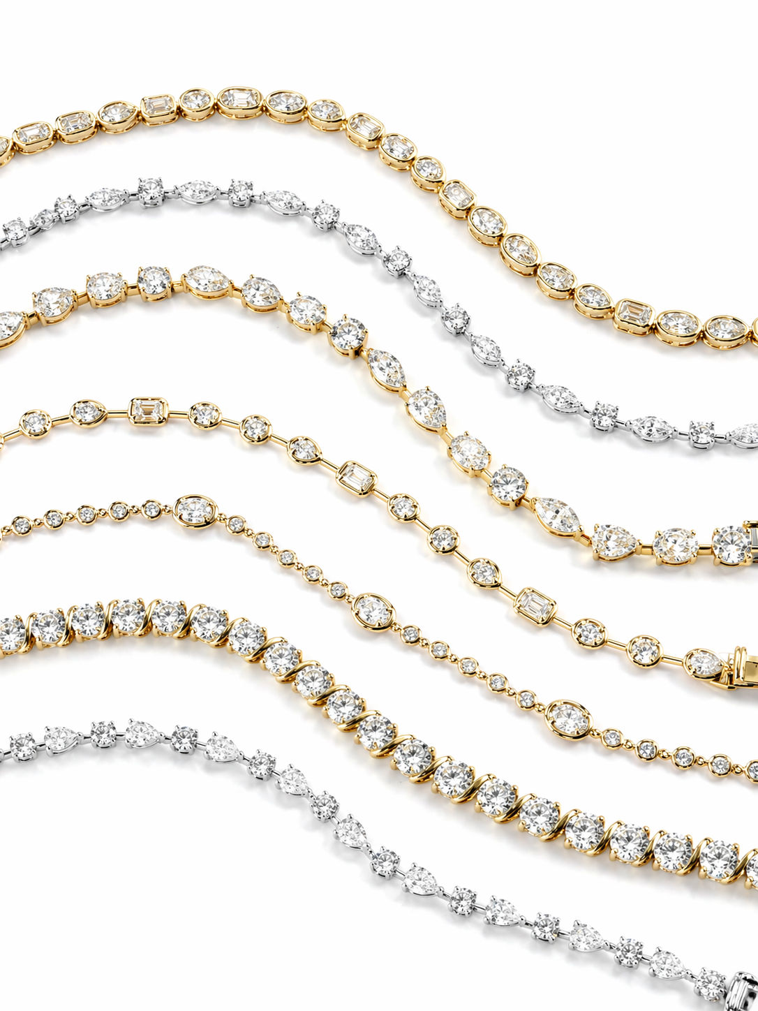 3.10 Carats Fancy Shapes Diamond Bracelet